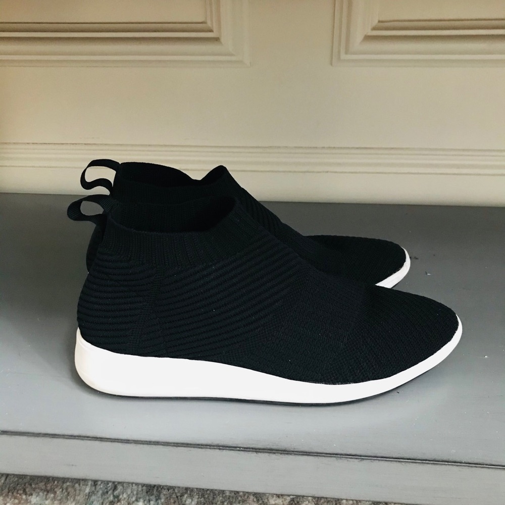ASOS COM+SENS black stretch-knit sneaker